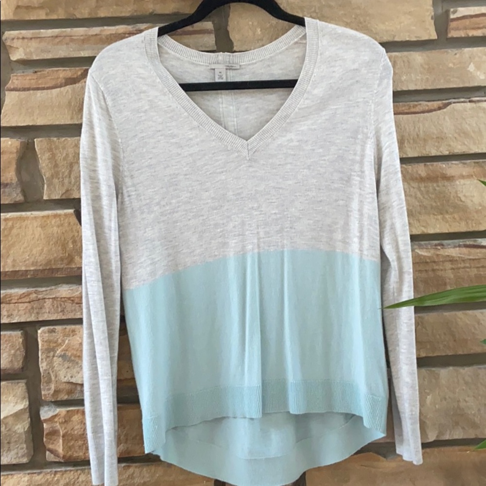 Blue and gray sweater